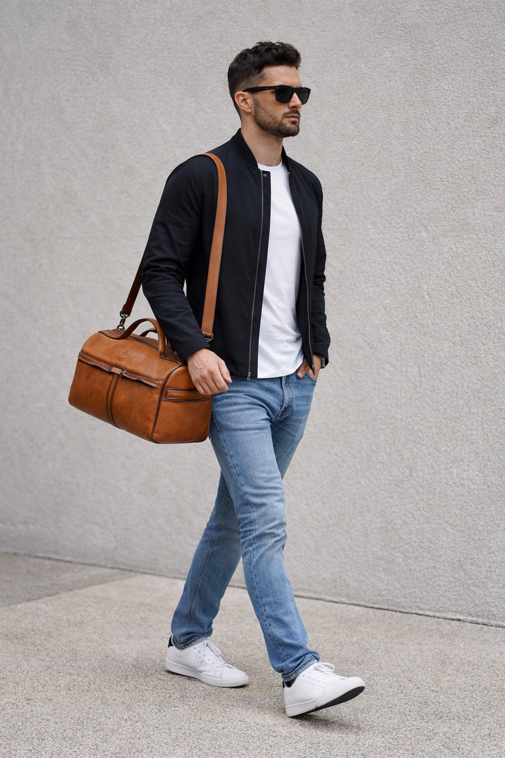 Skórzana torba podróżna POLAF DUFFEL 45 – męska torba weekendowa