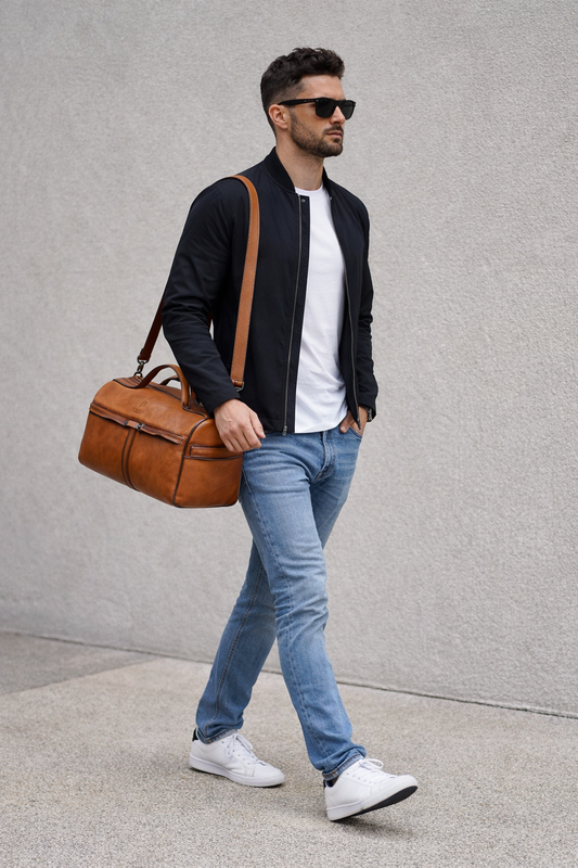 Skórzana torba podróżna POLAF DUFFEL 45 – męska torba weekendowa