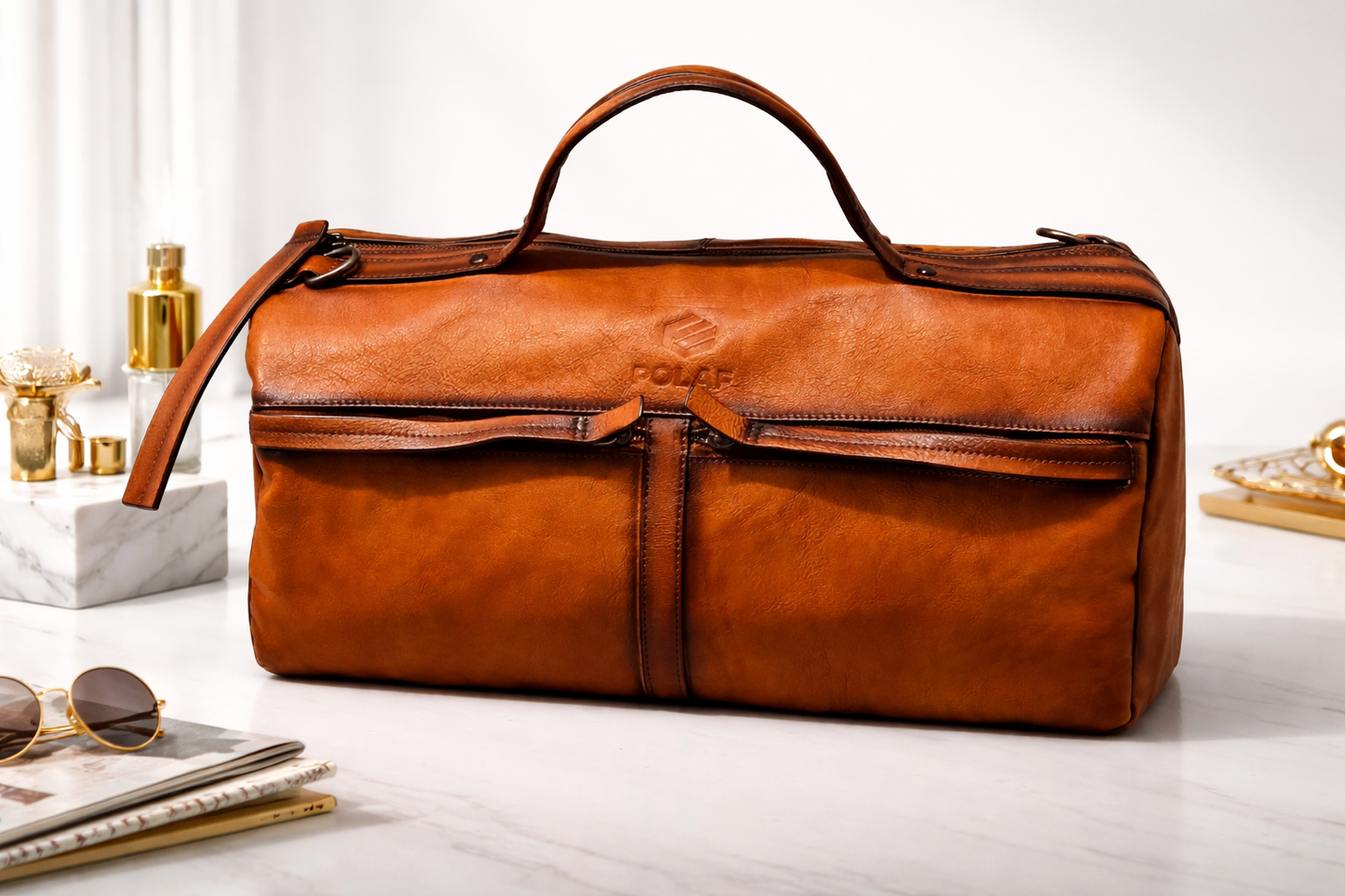 Skórzana torba podróżna POLAF DUFFEL 45 – męska torba weekendowa