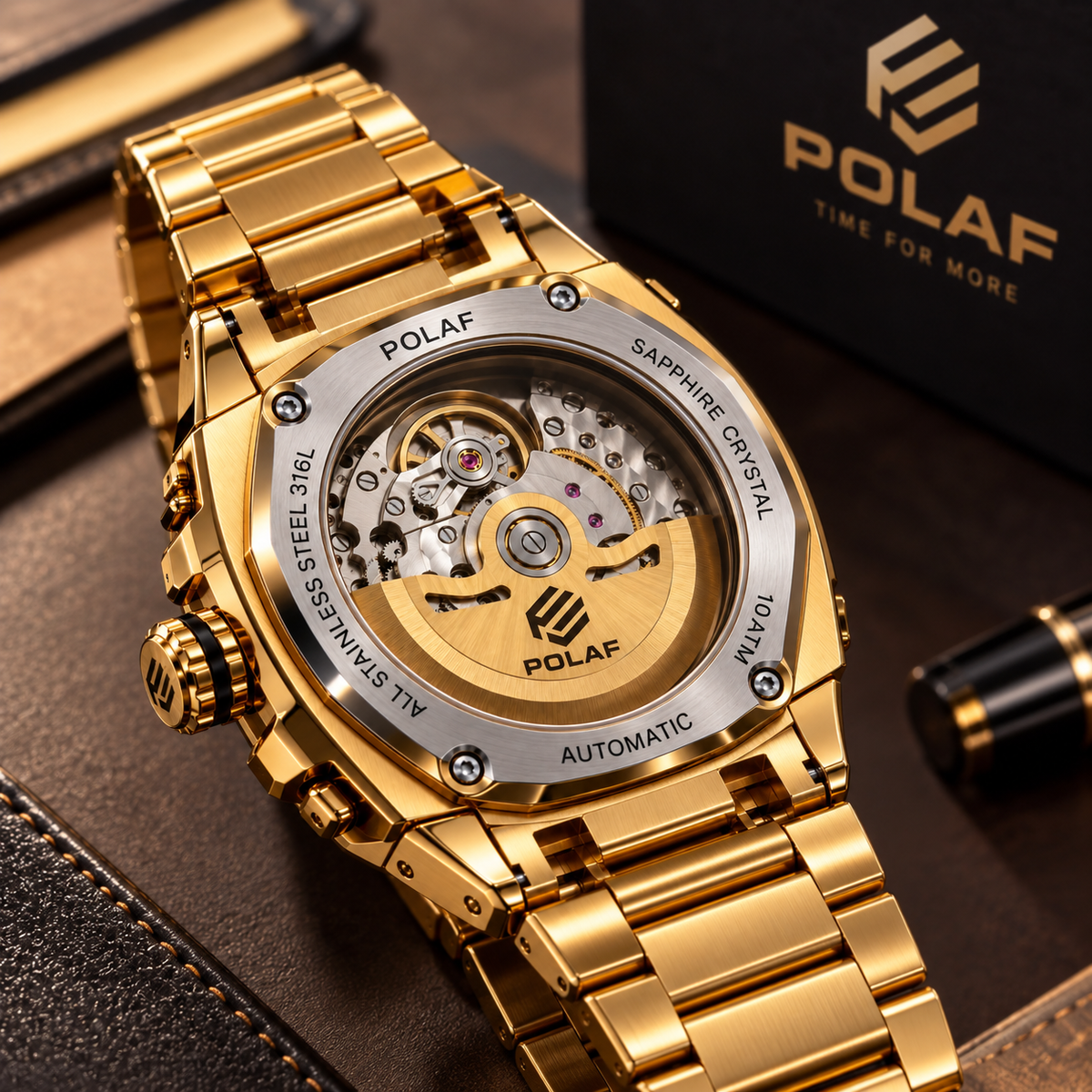 ZEGAREK MĘSKI POLAF AUTOMATIC — LUXURY SKELETON
