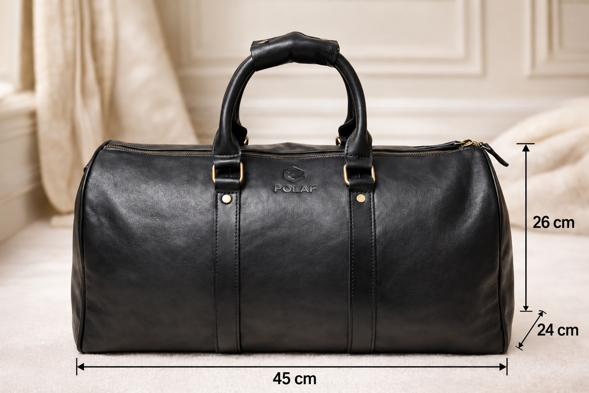 Skórzana torba podróżna męska premium – POLAF Black Duffel