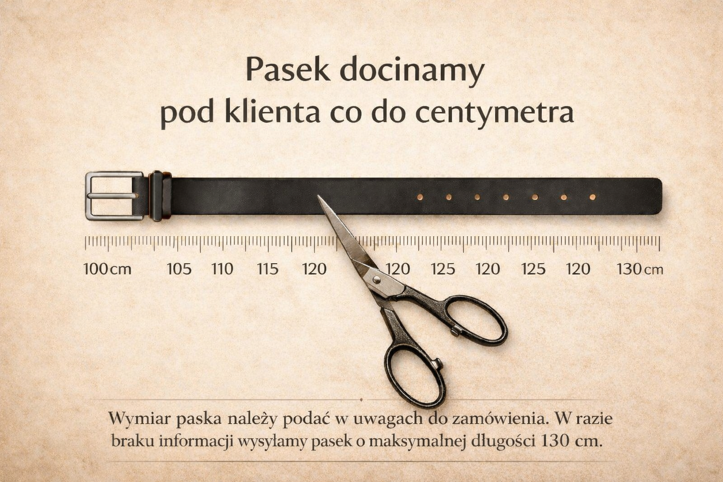 Skórzany pasek męski brązowy – POLAF