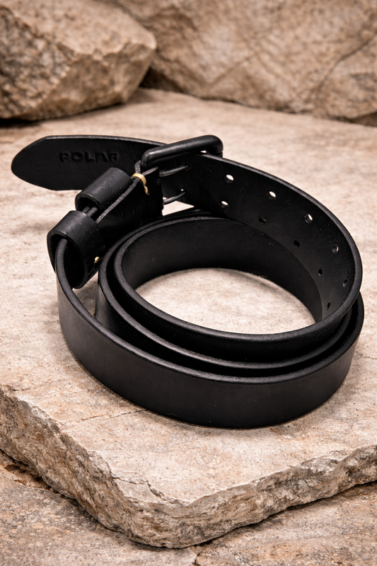 Skórzany pasek męski czarny – POLAF | skóra licowa