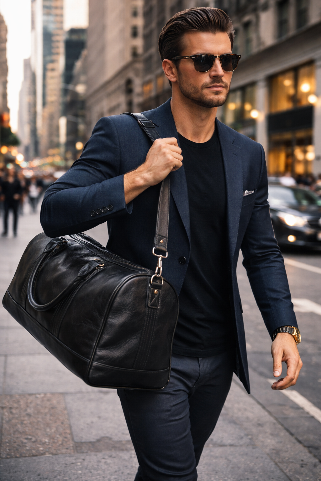 Torba podróżna skórzana POLAF premium styl biznesowy miasto