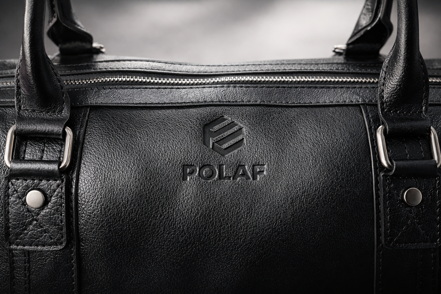 Skórzana torba podróżna POLAF logo tłoczone na skórze naturalnej duffel