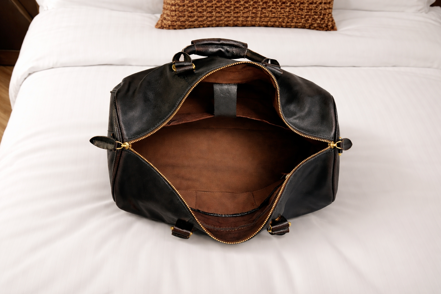 Skórzana torba podróżna męska premium – POLAF Black Duffel